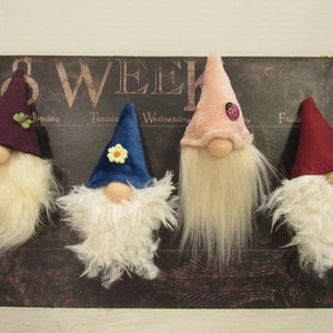 Gnome Magnets-Spring-Forest-Woodland-Plush Gnome-Gift for Her-Refrigerator-Office-Locker