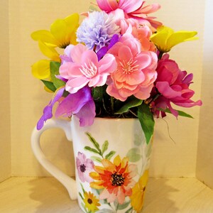 Mug-Spring Floral Arrangement-Gift for Her-Just Because-Friend-Thinking of You-Birthday-Anniversary-Co-Worker