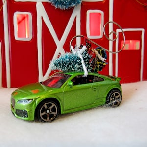 Christmas Tree Ornament-2019 Audi TT RS Coupe with Miniature Tree-Collector&#39;s Item-Gift for Him-Christmas Gift-Die Cast Car