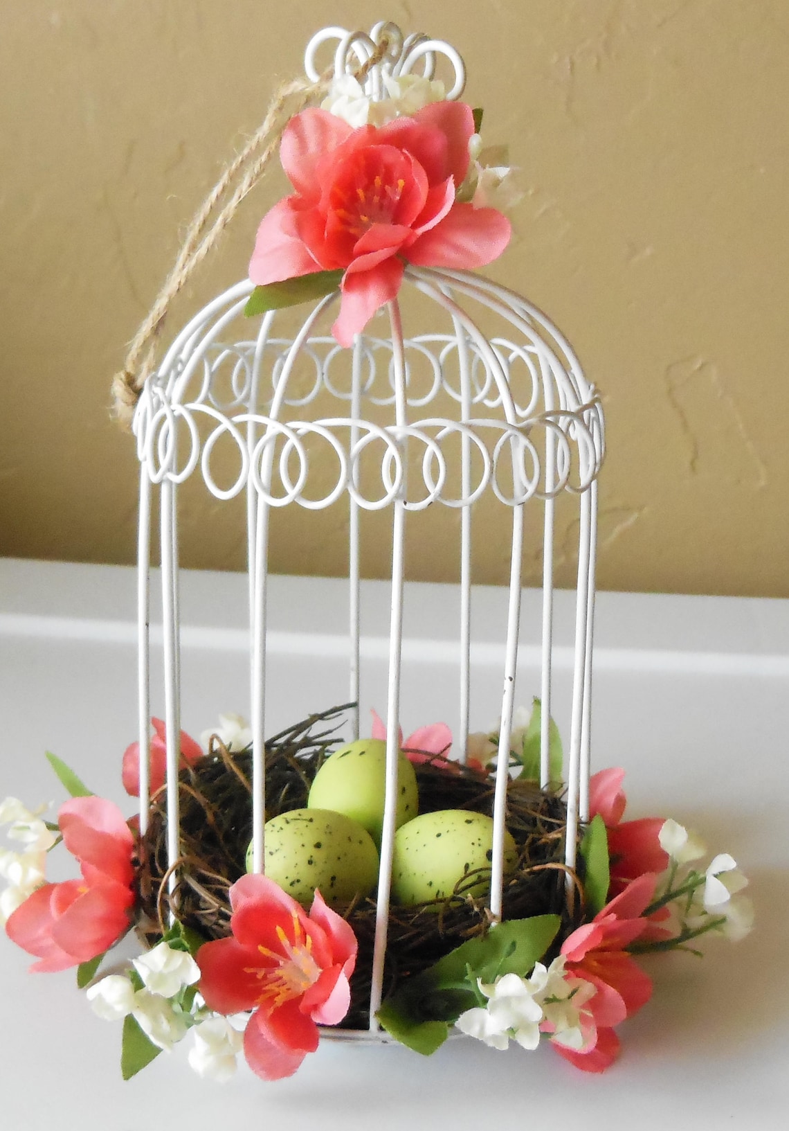 Metal Birdcagebird Nestfloral Arrangementgift for Etsy