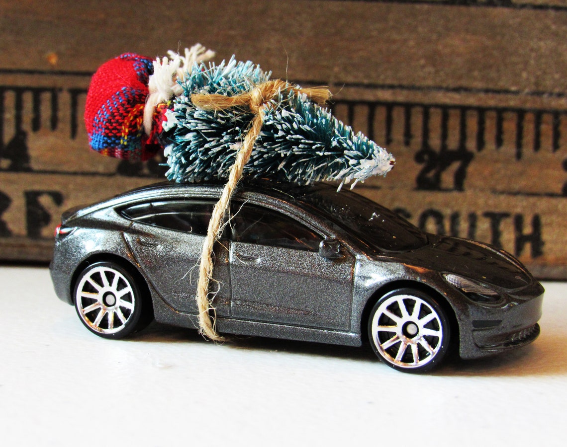 Christmas Tree OrnamentDie Cast CarTesla Model 3 with Etsy