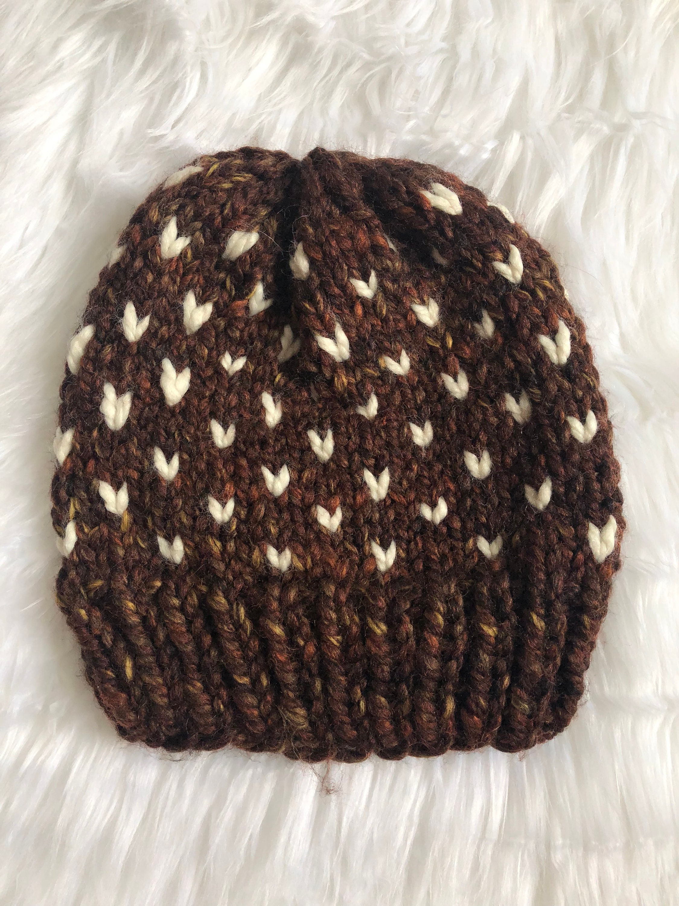 Fall Winter Hat // Knit Fair Isle // Chunky Knit Beanie  display picture 1