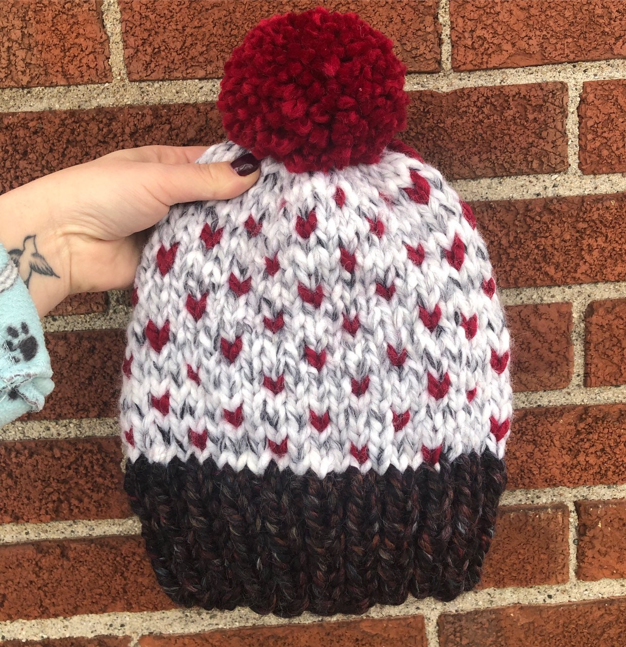 red heart beanie