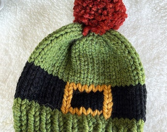 Lucky Beanie // Knit Hat Pattern // Leprechaun // St. Patrick's Day Hat // St Patrick Hat
