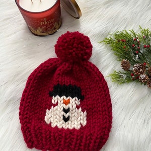 Snowman Hat // Christmas Hat //Chunky Beanie // Winter Hat