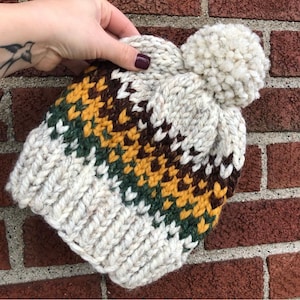 Winter Hat// Fair Isle Beanie // Pom Pom Beanie // Aspen Style Hat