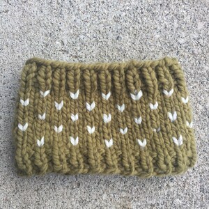 Chunky Knit Chevron Wool Headband / Fair Isle  Ear Warmer / Knitted Head Warmer / Women&#39;s Warm Handmade /Winter Accessory