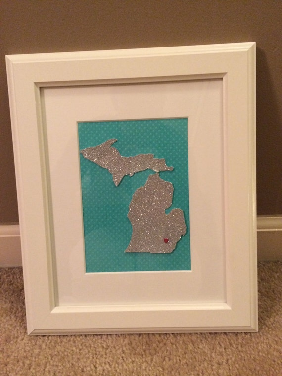 8x10 State of Michigan Framed Artwork Etsy