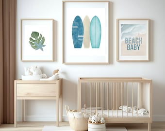 Surfboards Nursery Print, Beach Baby Art (Digital Download)