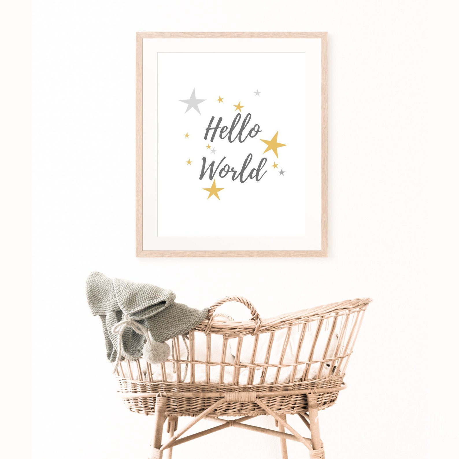 Hello World Wall Art Nursery Wall Art Hello World Printable Etsy