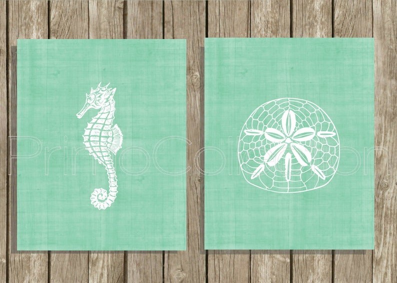 Beach Nursery Wall Art Printable Instant Download 2 Piece Etsy