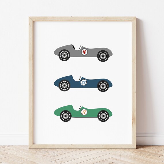 Vintage Car Nursery Decor, Printable Nursery Art, Car Wall Art