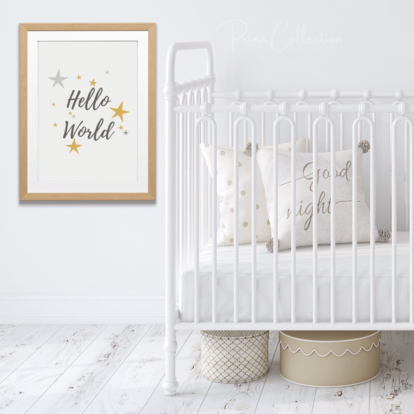 Hello World Wall Art Nursery Wall Art Hello World Printable Etsy