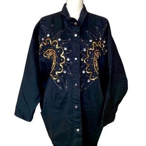 Women's Embroidered Denim Jacket Sean John 90s Vintage