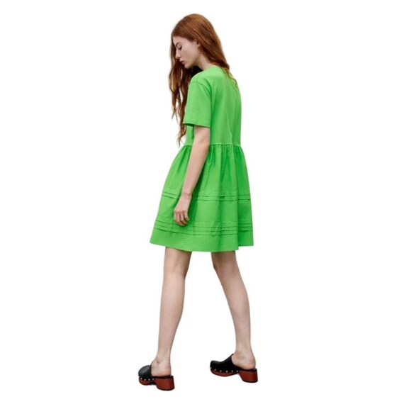 zara green mini dress Zara Green Satin Halter Mini Dress by Zara