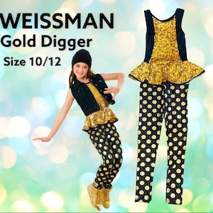 Weissman Gold digger hip hop jazz dance performance leotard costume size 10/12