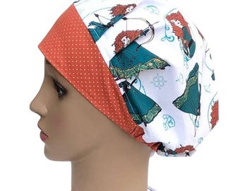 Brave Princess Merida Scrub Cap Surgical‎ Bouffant Hat Women\'s Merida Scrubs - Etsy main image 3