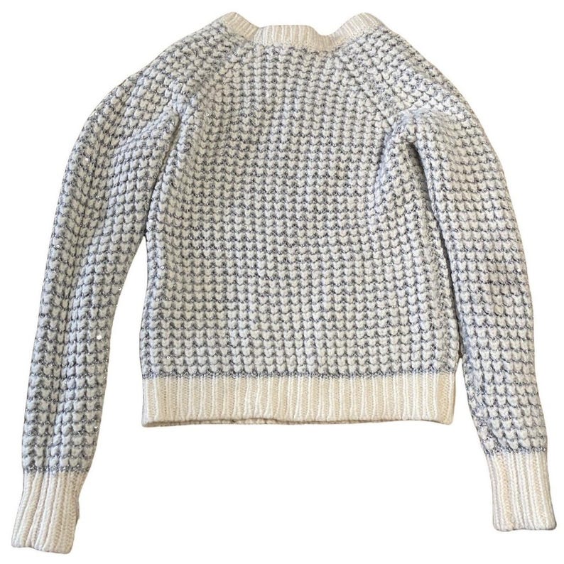 Joie - Pull en laine mélangée à col rond et paillettes argentées métallisées Femme XS image 7