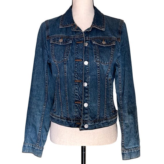 Banana Republic Classic Blue Denim Trucker Jacket Jean Jacket Womens Size S