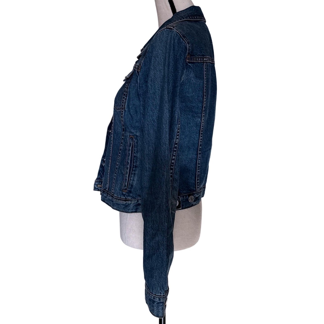 Banana Republic Classic Blue Denim Trucker Jacket Jean Jacket Womens Size S, photo 3 of 5