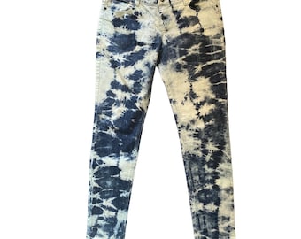 Tie-dye denim jeans skinny pijpen casual mode broek junioren 15