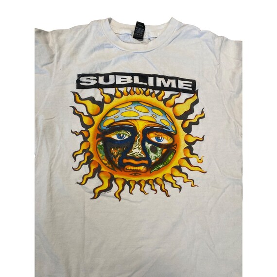 Vintage Y2K Sublime Sun Logo white short sleeves … - image 2