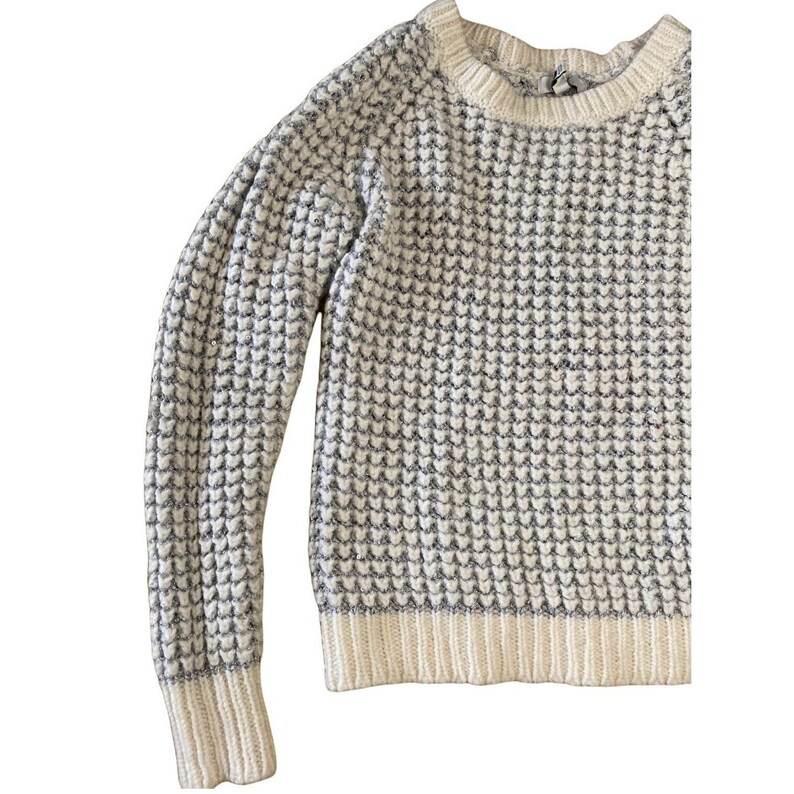 Joie - Pull en laine mélangée à col rond et paillettes argentées métallisées Femme XS image 5