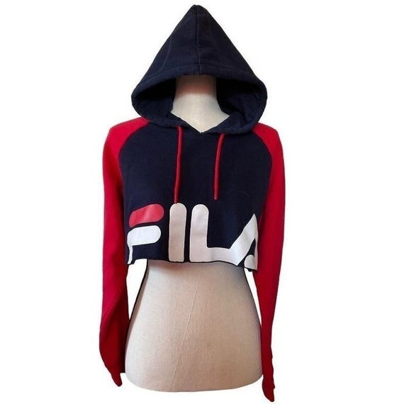 FILA Luciana Cropped Hoodie Big Logo Sweater Women Size Medium - Etsy