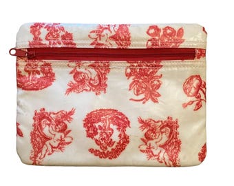 Cherubs & flora 18th century printed designs cosmetic essentials pouch OS