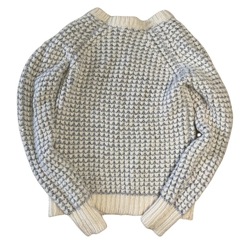 Joie - Pull en laine mélangée à col rond et paillettes argentées métallisées Femme XS image 8