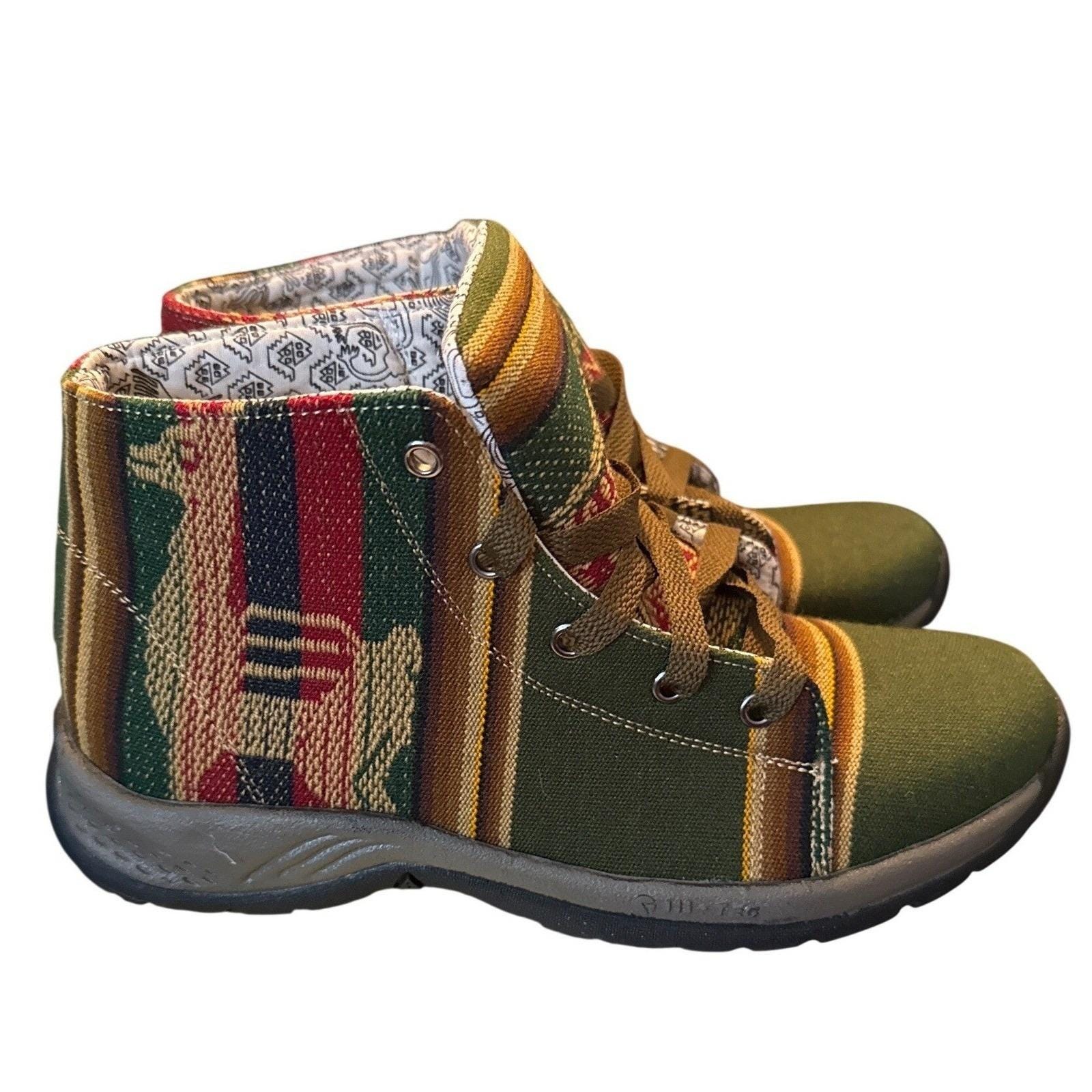 Inka Peruvian Kilim Pattern Ankle Boots Unisex Lace Up Casual Footwear‎ Size 10 Inka Shoes - Etsy main image 2