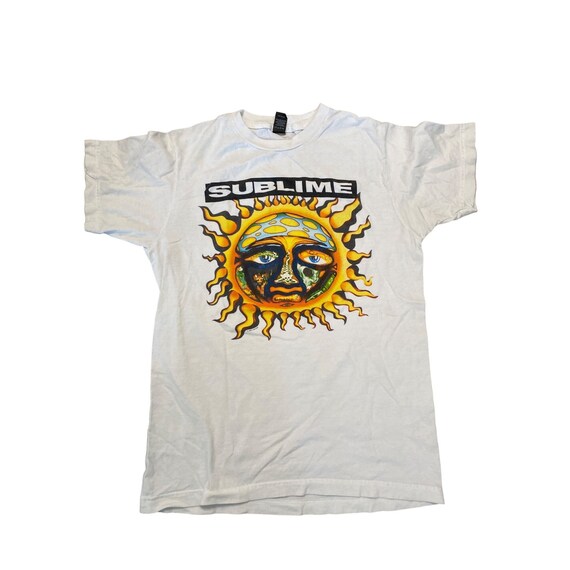 Vintage Y2K Sublime Sun Logo white short sleeves … - image 1