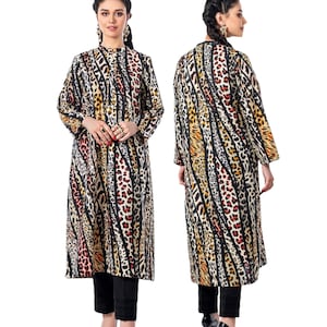 Animal print leopard Kurti shift shirt-dress muumuu kaftan tunic kurta  various sizes