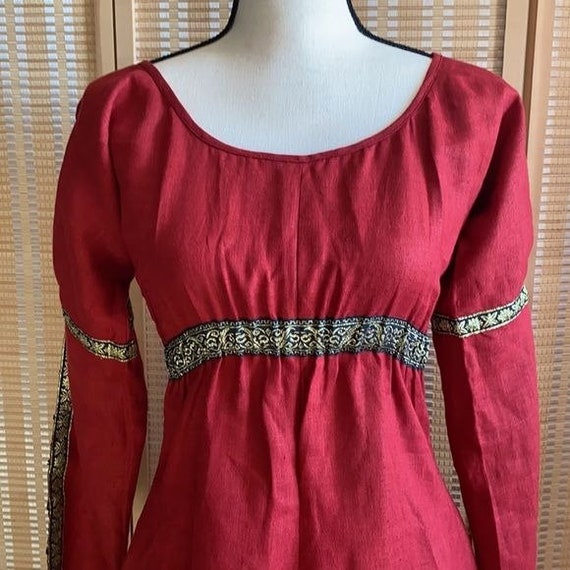 Medieval Braid maids dress Forest Princess in red… - image 6