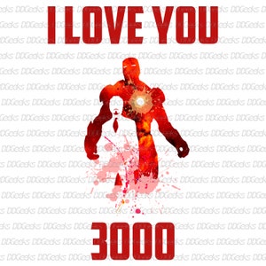 Kocham Cię 3000 Iron Man Tony Stark Digital Download PNG