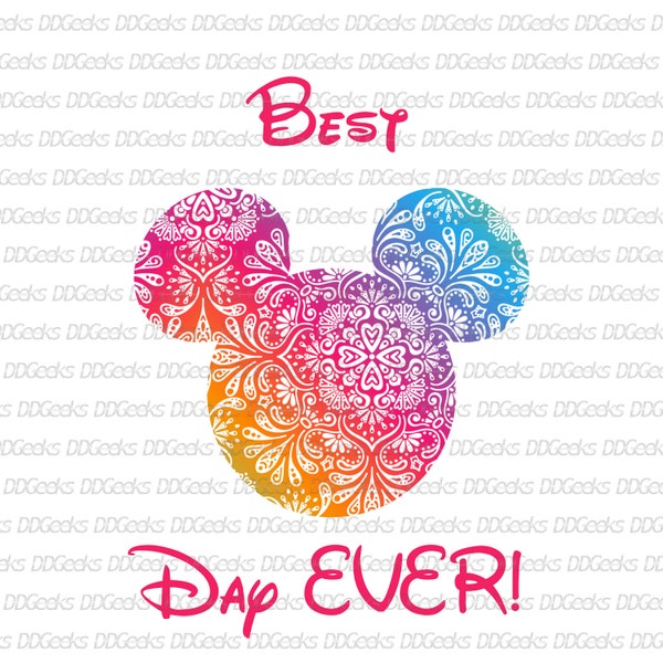 Najlepszy dzień w życiu Mandala Mickey Digital Download PNG