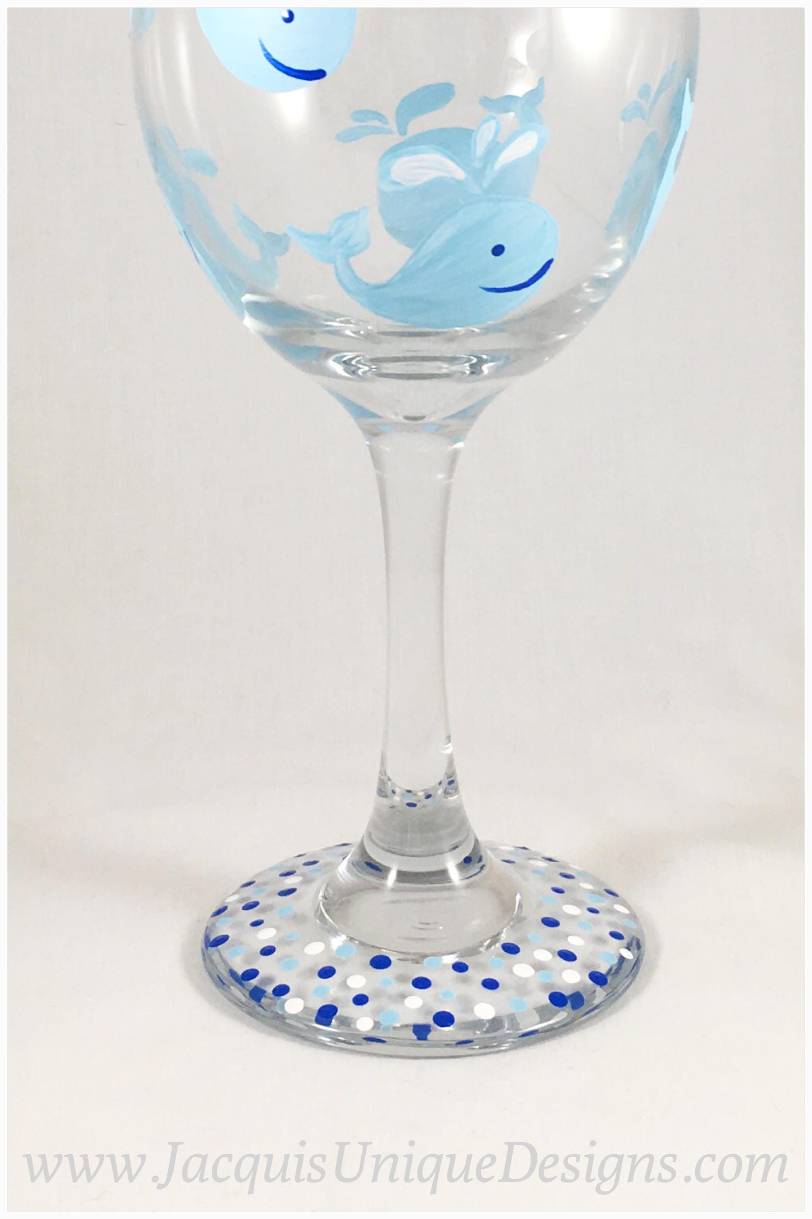 Whale wine glass whale painted wine glass nautical wine Etsy