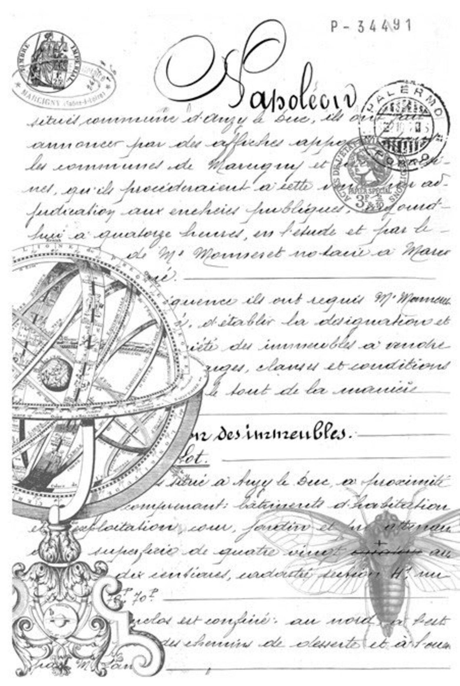 Decoupage Craft Paper by Roycycled Papers Script Etsy