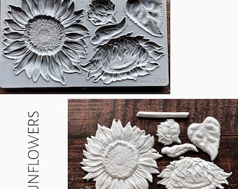 IOD Decor Mould Sunflowers by Iron Orchid Designs