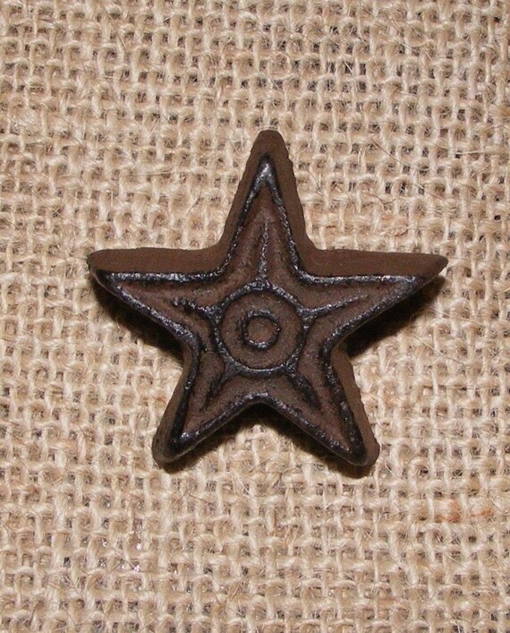 Star Knob Cast Iron Rustic Cabinet Door Drawer Pull Handle Etsy