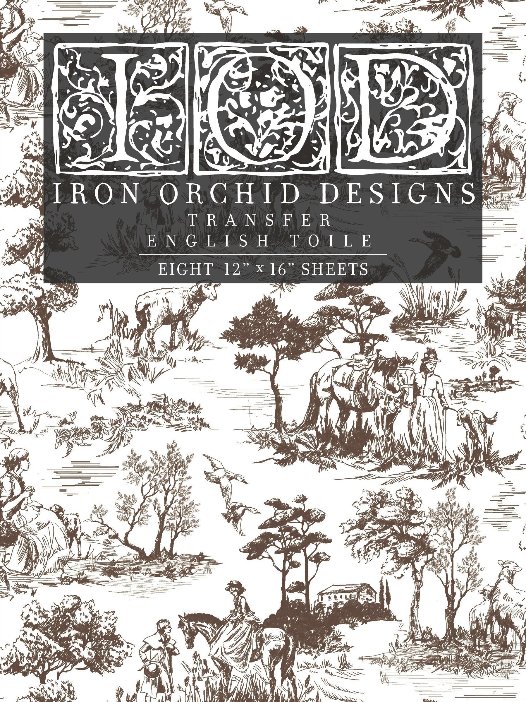 IOD Decor Transfer English Toile 12" X 16" Pad by Iron Orch…