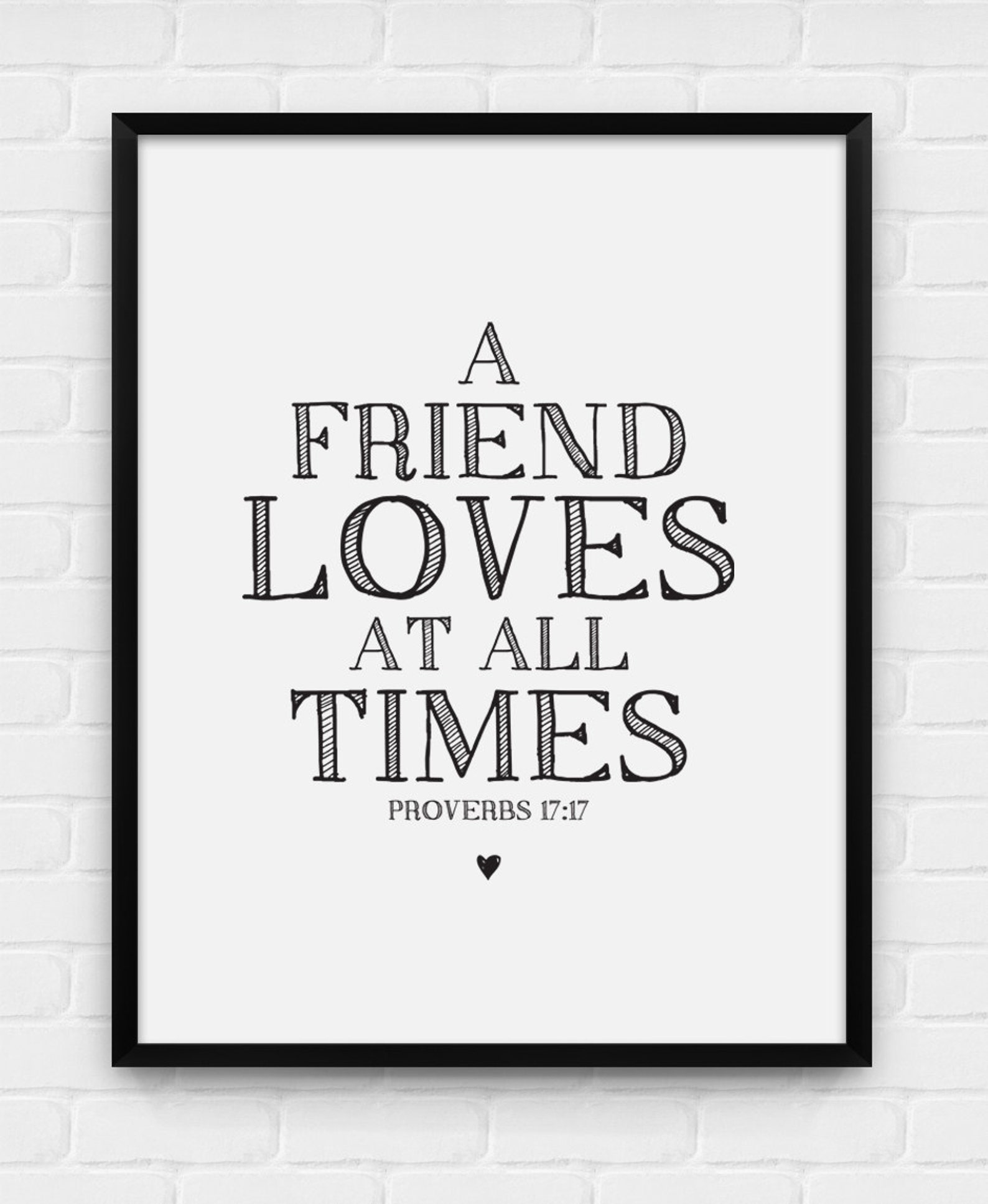 A Friend Loves at All Times Proverbs 1717 Printable Poster Etsy UK