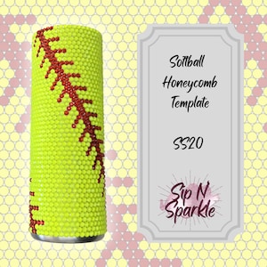 Rhinestone Template - Softball Honeycomb 20oz Skinny SS20