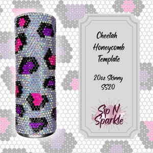 Rhinestone Template - Cheetah Honeycomb 20oz Skinny SS20