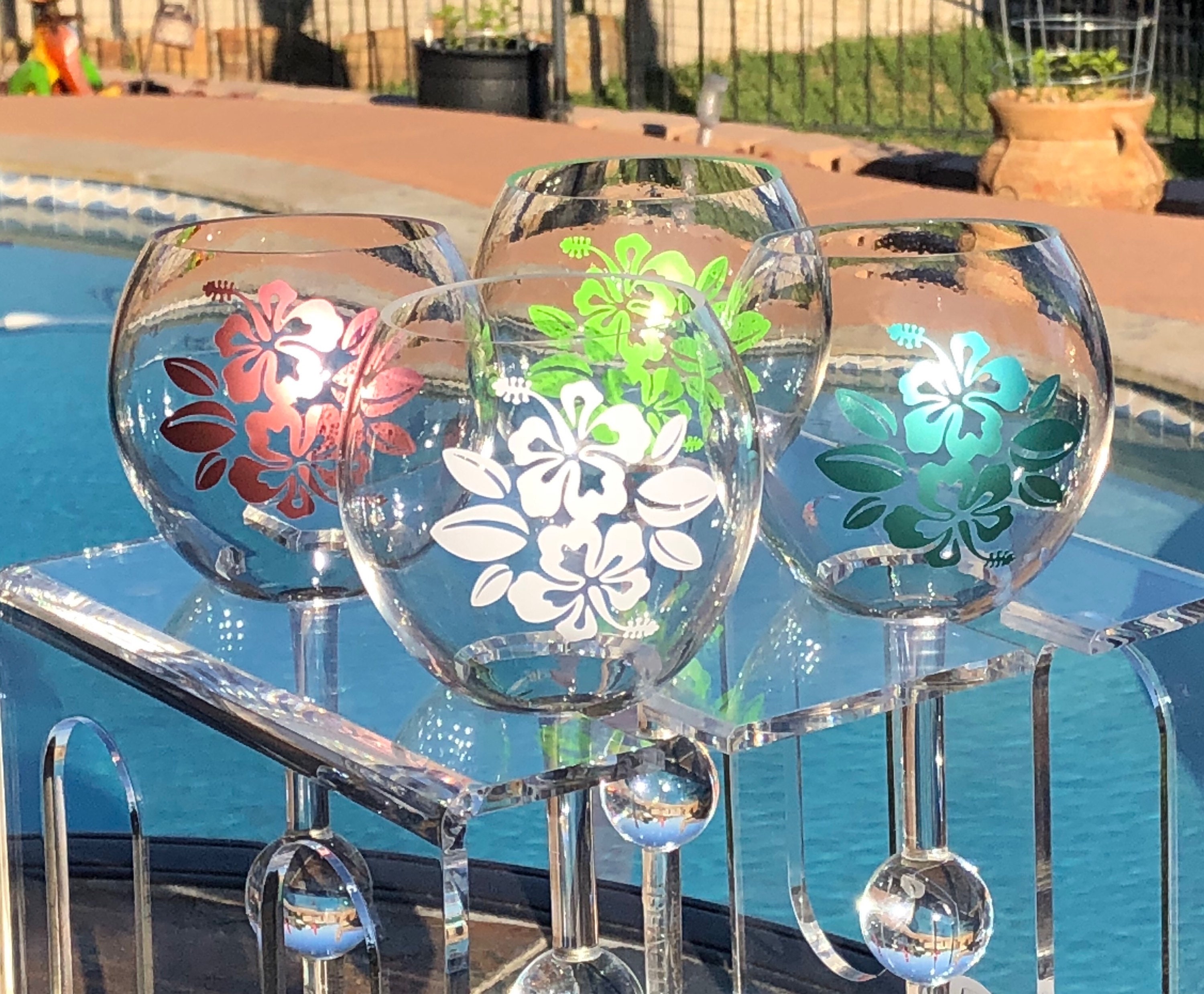 Floating Beach Wine Glass Poolside Acrylic Wine Glass Etsy