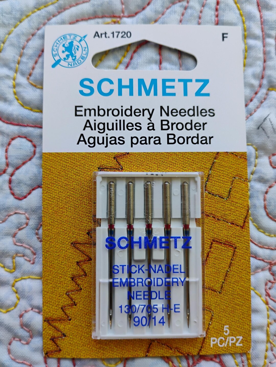Schmetz Machine Embroidery Needels - 90/14 - 5 Pk New - Etsy