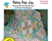 Rainy Day Joy Quilt Pattern: 1930s Style, Press & Peel Applique (PDF Pattern)