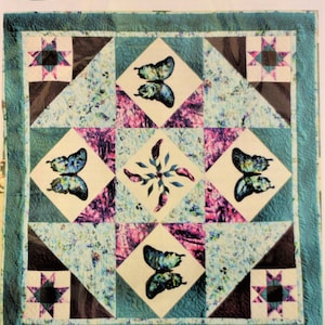 Fusible Applique - Butterfly Breeze quilt pattern with patented Press & Peel applique by Penny Slate Designs