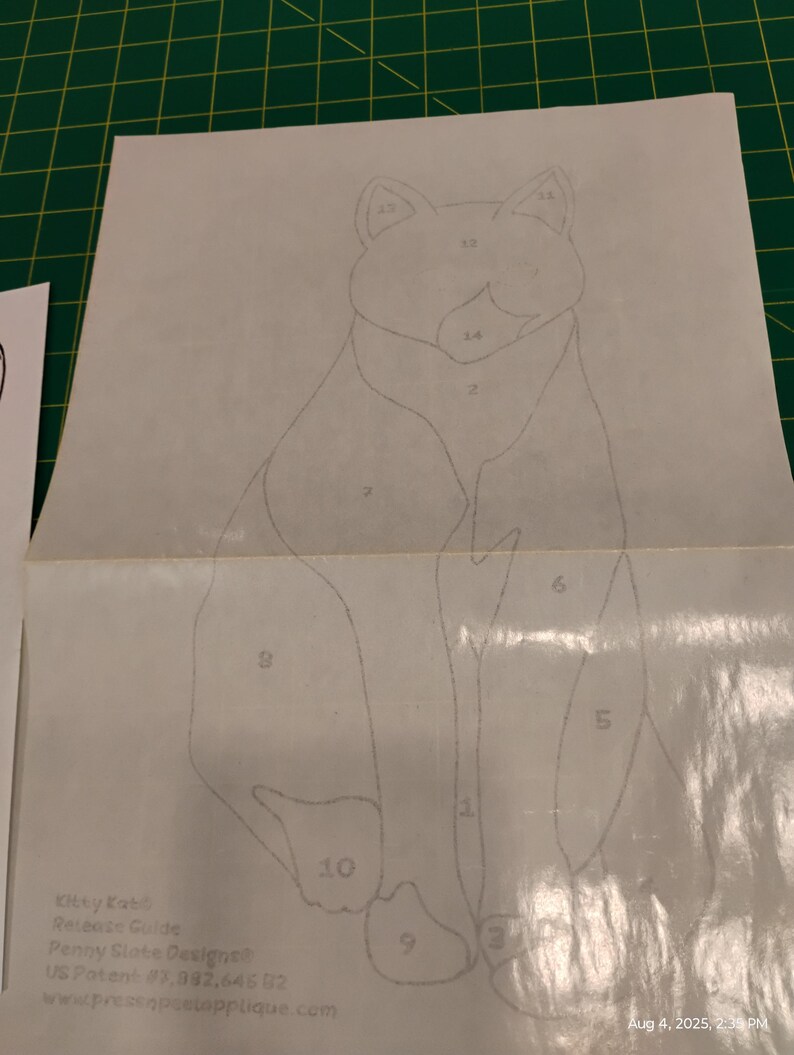 Kitty Kat Fusible Cat Pattern Press & Peel Applique - Etsy