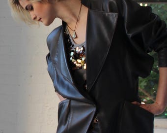 Vintage Azzedine Alaia Lamb Leather Trench Coat, Dolman Sleeves - Etsy